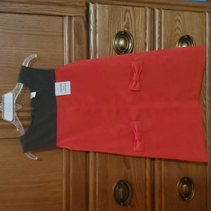 Girls sleeveless gray and red dress size 6Y